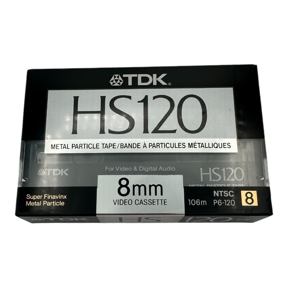 Vintage 1989 TDK HS120 Metal Particle 8mm Video Cassette Tape P6-120 New Sealed
